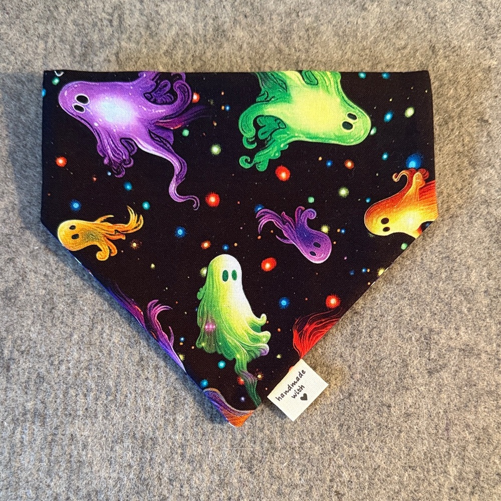 Vibrant Ghost Print Scrunchie Dog Bandana